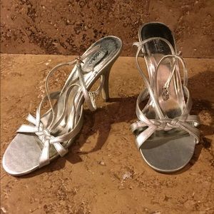 Silver Strap Heels
