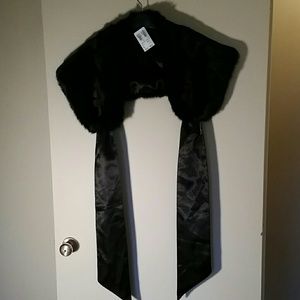 Black fur cape