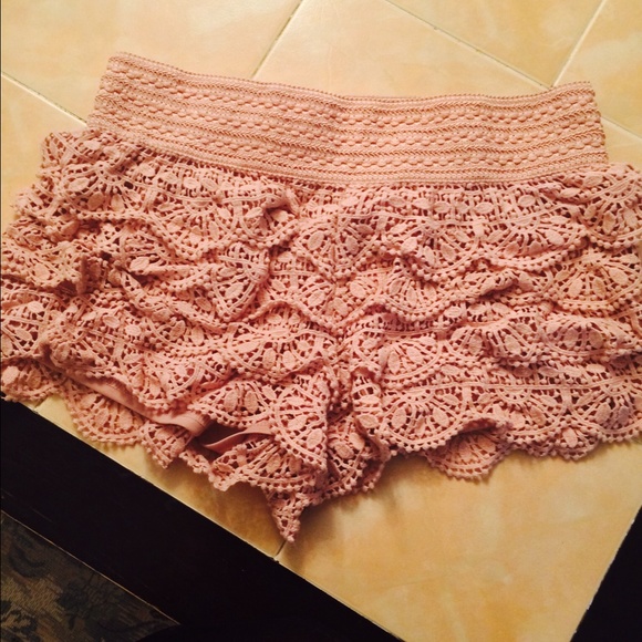 Pink Knitted Shorts