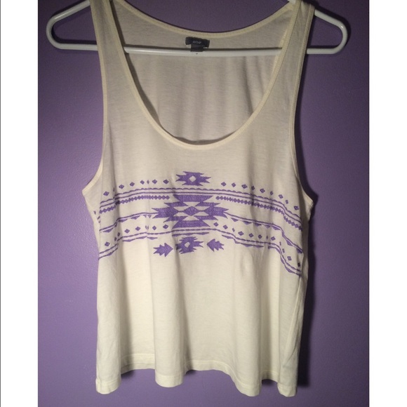 White with purple Aztec design aerie tank top
