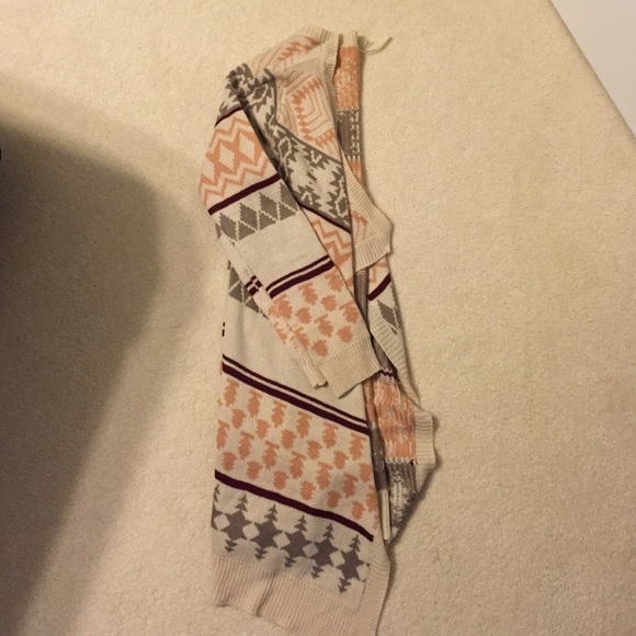 Aztec Print Long Cardigan