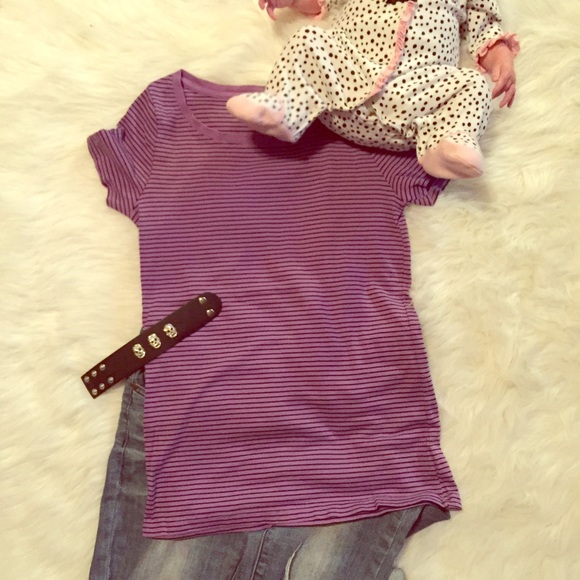❌sold❌Maternity 🌙purple stripe shirt
