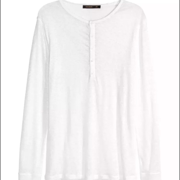 Men's Balmain White Linen T Shirt Size Medium