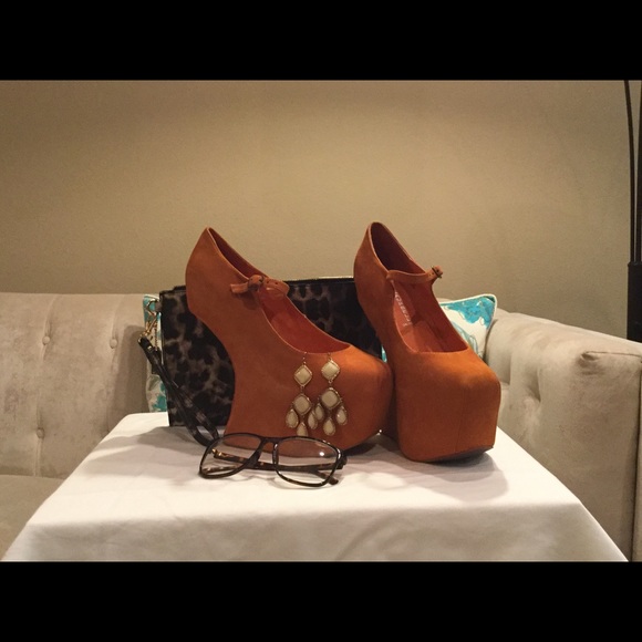 Jeffrey Campbell Night Walk Orange Nubuck