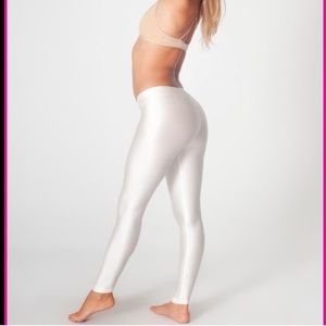 AA shiny white leggings