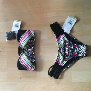 Ripcurl bandeau top and hipster bottoms