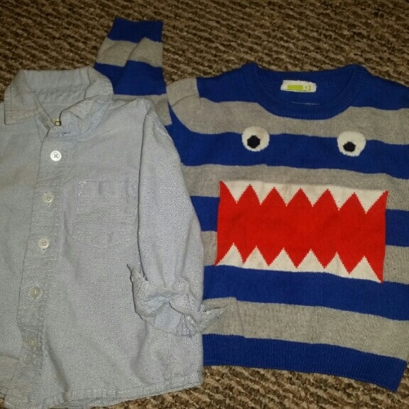 Toddler sweater and button up