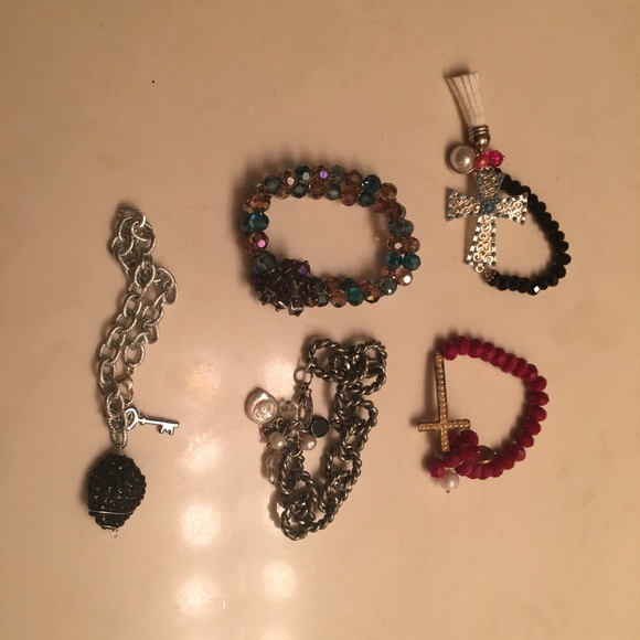 Assortment of bracelets.