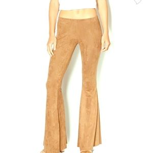 Suede flare pants