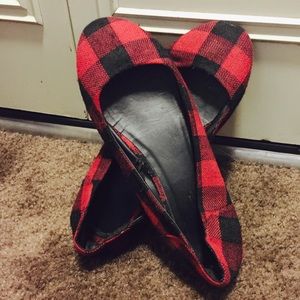 Red&Black Checkered Flats