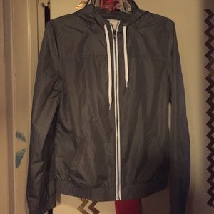 Gray thin jacket with hoodie