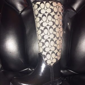 Coach Tie Up Rain Boots