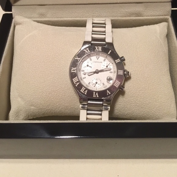 Cartier Chronoscaph 21 white/ silver timepiece - Picture 4 of 4