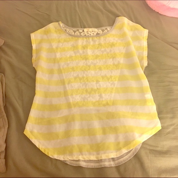 Yellow and grey fashion blouse