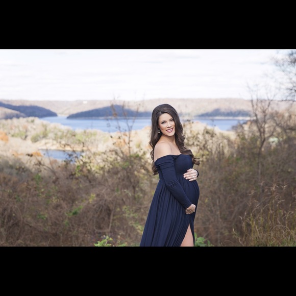 Navy maternity gown from Etsy
