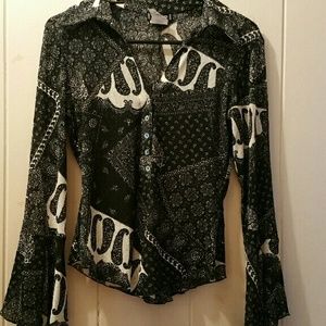 Bebe long bell sleeve top