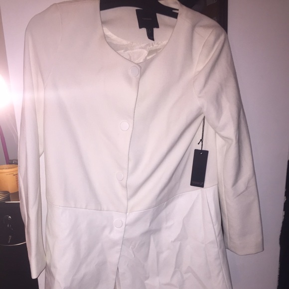 Collarless Faux Leather