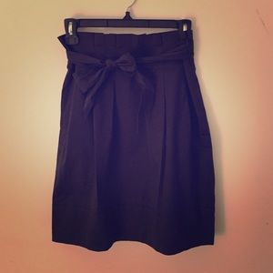 BCBGMaxAzria Navy Pleated Skirt with Bow