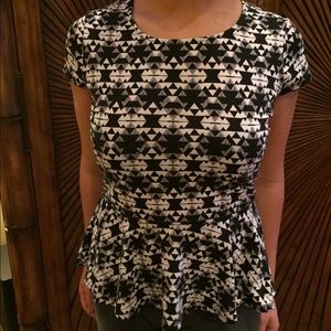 Geometric Peplum Shirt