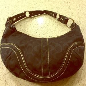 Coach Signature Soho small hobo handbag in black