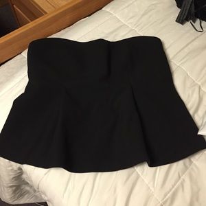 Black ZARA peplum strapless top