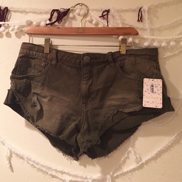 Free people dark green shorts