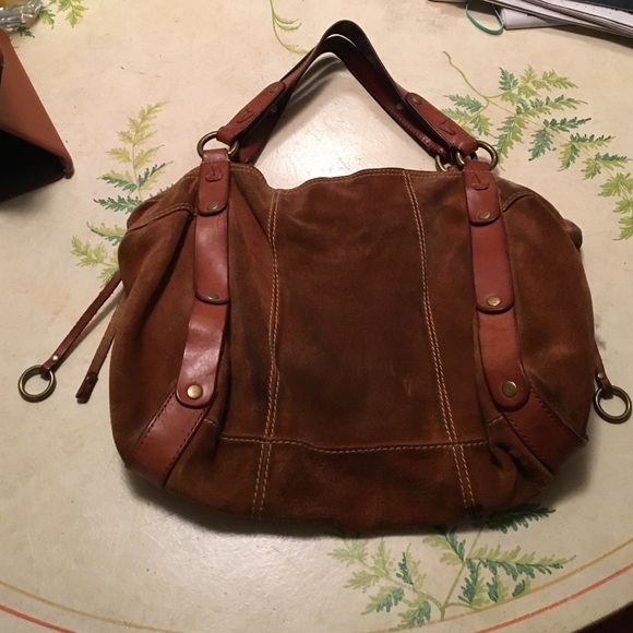 Lucky, brown suede hobo bag