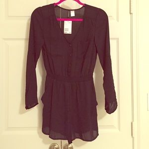 H&M black long sleeved romper
