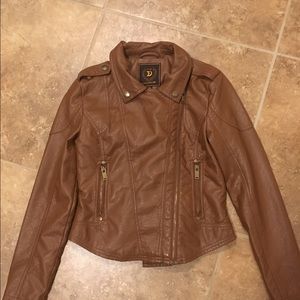 Brown Faux Leather Jacket