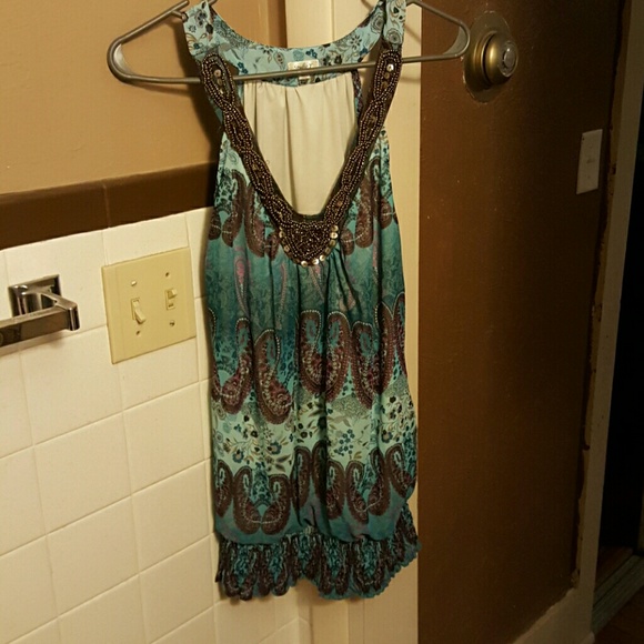 Beaded tank blouse