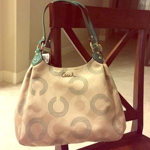 Coach Ashley Dotted Opt Hobo in Aegean Green/Khaki