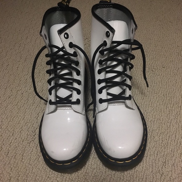 Lightly worn white dr martens