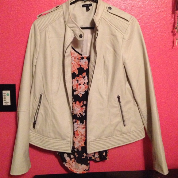 Off white leather jacket