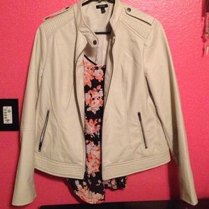 Off white leather jacket