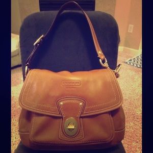 Brown leather Coach purse