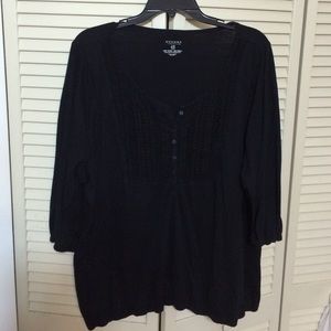 Sonoma 2X 3/4 sleeve tee