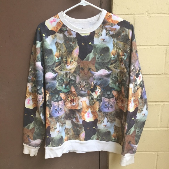 Urban Outfitters Kitty Cat Crew Neck Sweater Med