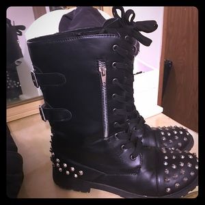 Black studded boots