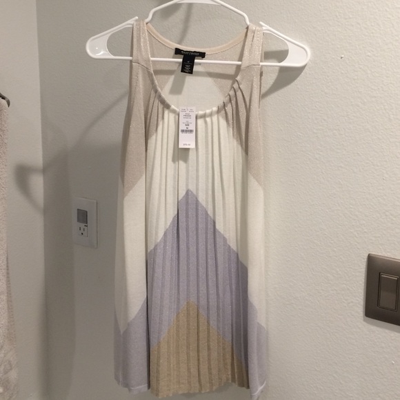 White House Black Market Pleated Tank Top Size M