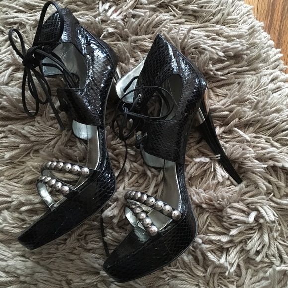 Black heeled sandals