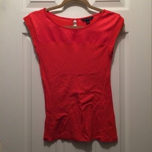 Red-Orange Cap-Sleeve Top