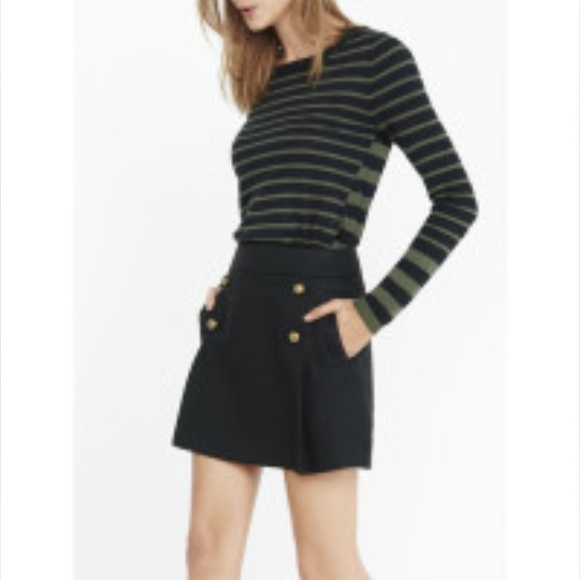 EXPRESS mixed stripe crew sweater-new-M