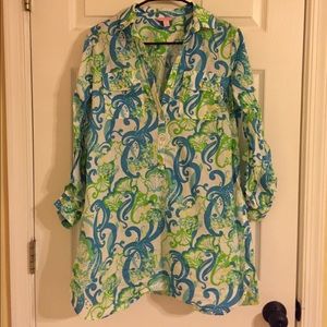 Lilly Pullitzer Green and Blue Tunic