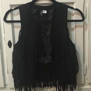 Black H&M Fringe Vest