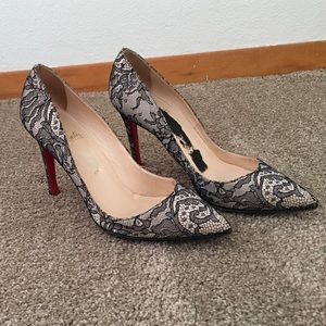Louboutin 120 chantilly lace pigalle