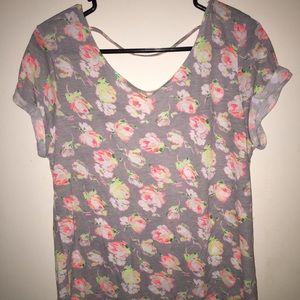 VS pink floral blouse