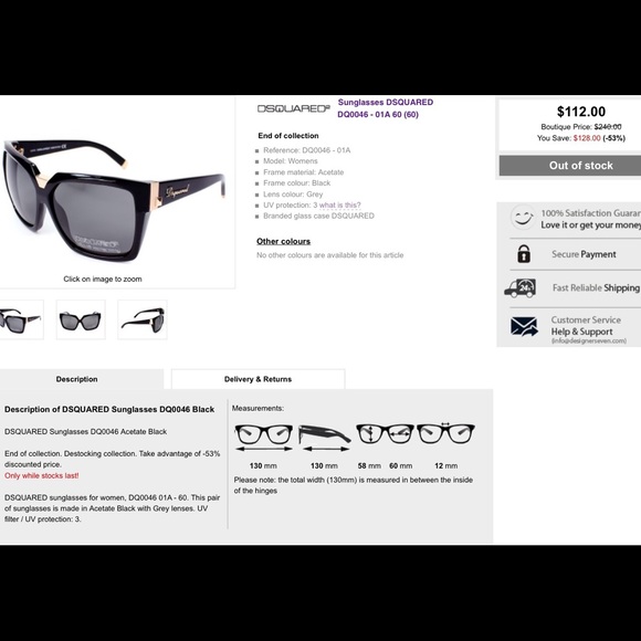 RUBY RED&GOLD DSQUARED2 SUNGLASSES - Picture 2 of 7