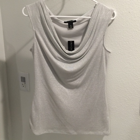 White House Black Market silver tank top size M