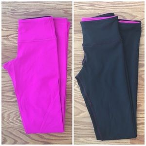 Lululemon black pink reversible leggings
