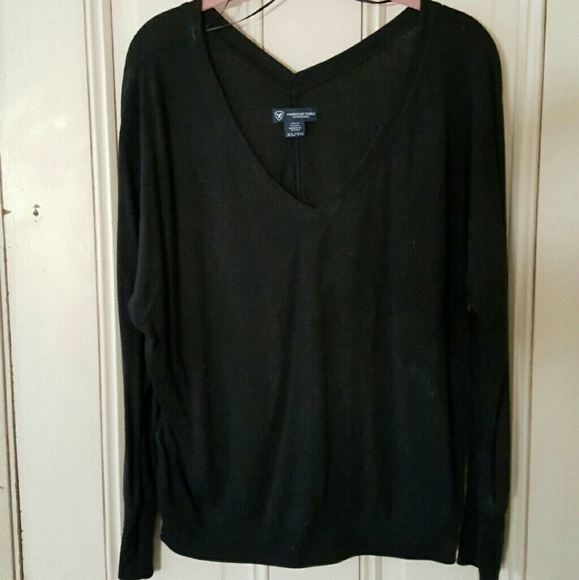 Black v-neck sweater